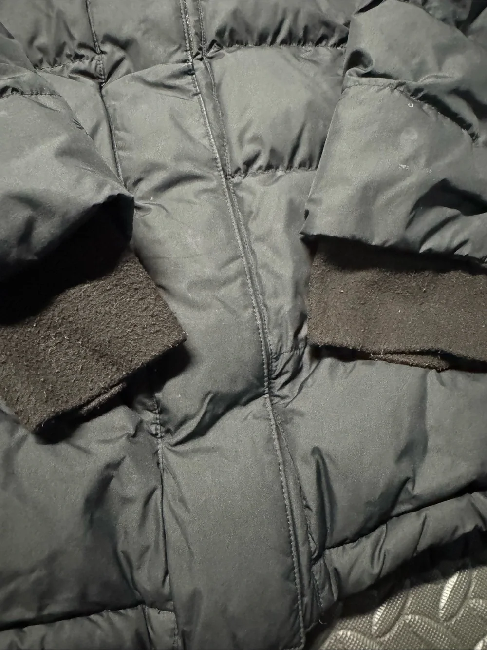 Athleta Girl Black Hooded Goose Down Puffer Jacket Size 12 Large Winter Coat